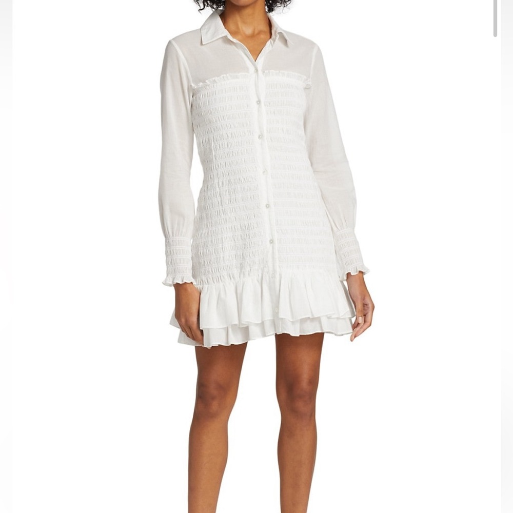 Veronica Beard Kelsey smocked shirt dress